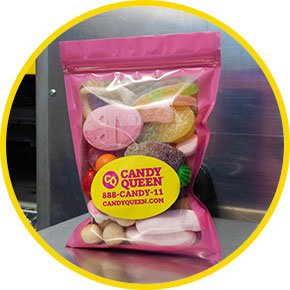 Candy Queen weigh and pay Swedish candy bag