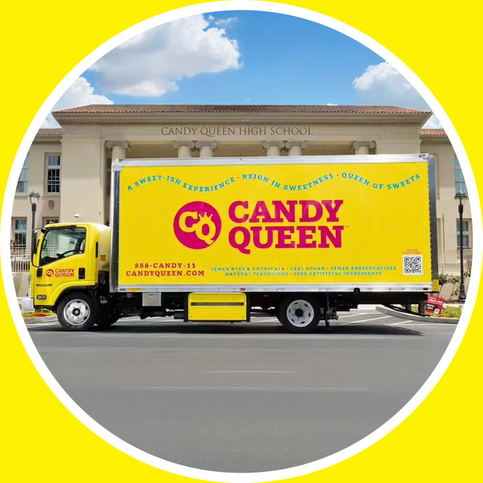 Candy Queen Swedish candy truck catering for school events and fundraisers