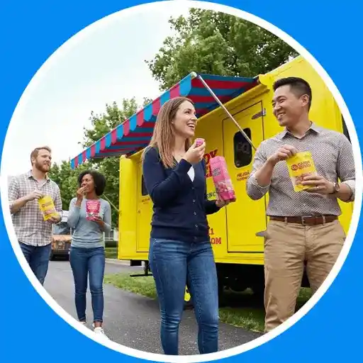 Pink Candy Queen mobile food truck serving authentic Swedish candy