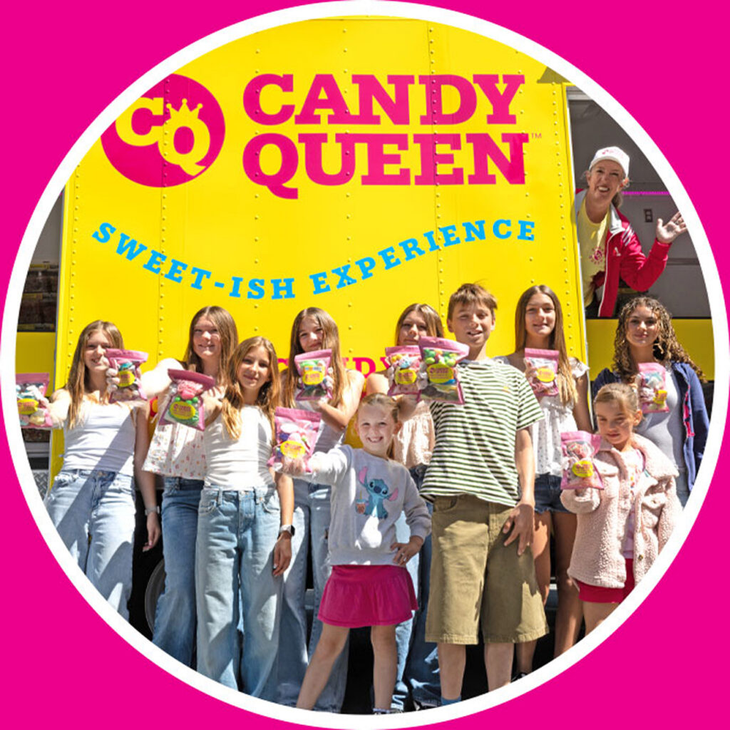 Guests enjoying Swedish candy at the Candy Queen mobile truck