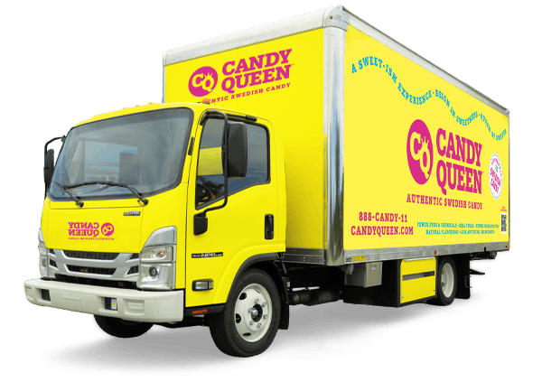 Candy Queen mobile food truck serving authentic Swedish candy